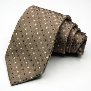 Club Room 100% Silk Necktie Geometric Pattern